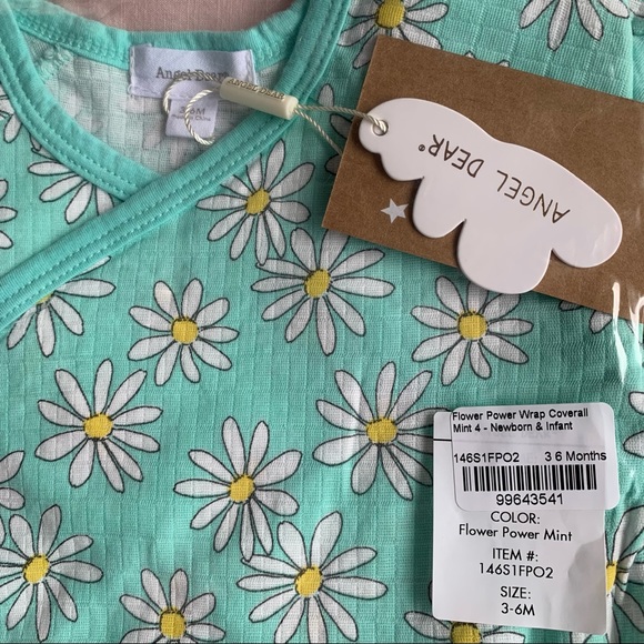 Flower power wrap coverall mint 3-6 months - Picture 2 of 3